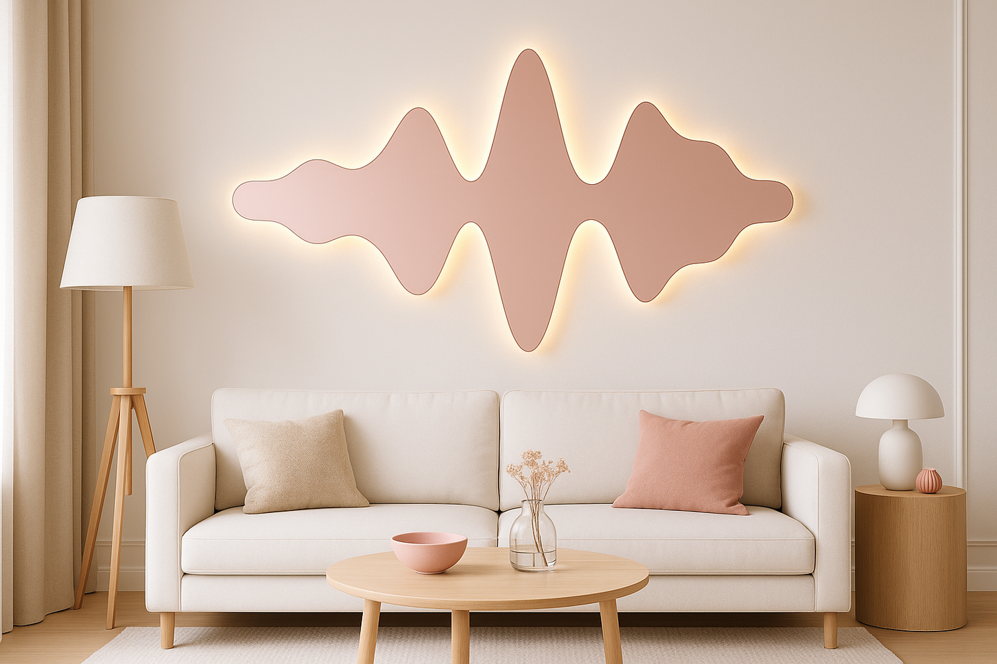 Unieke spiegelwandlamp ontworpen op basis van de klank van uw leven!