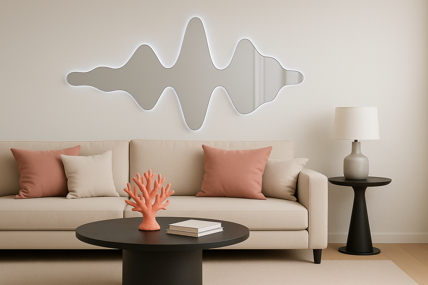 Unieke spiegelwandlamp ontworpen op basis van de klank van uw leven!