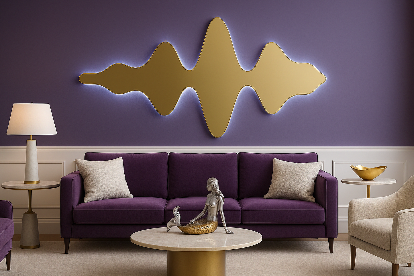 Applique murale miroir unique conçue à partir du son de votre vie !