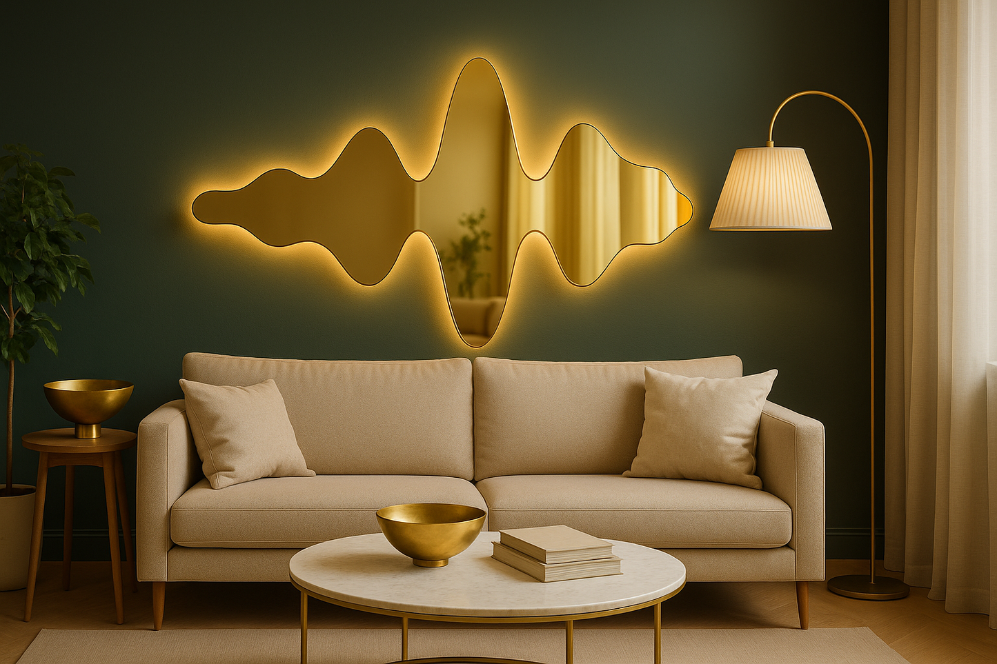 Applique murale miroir unique conçue à partir du son de votre vie !